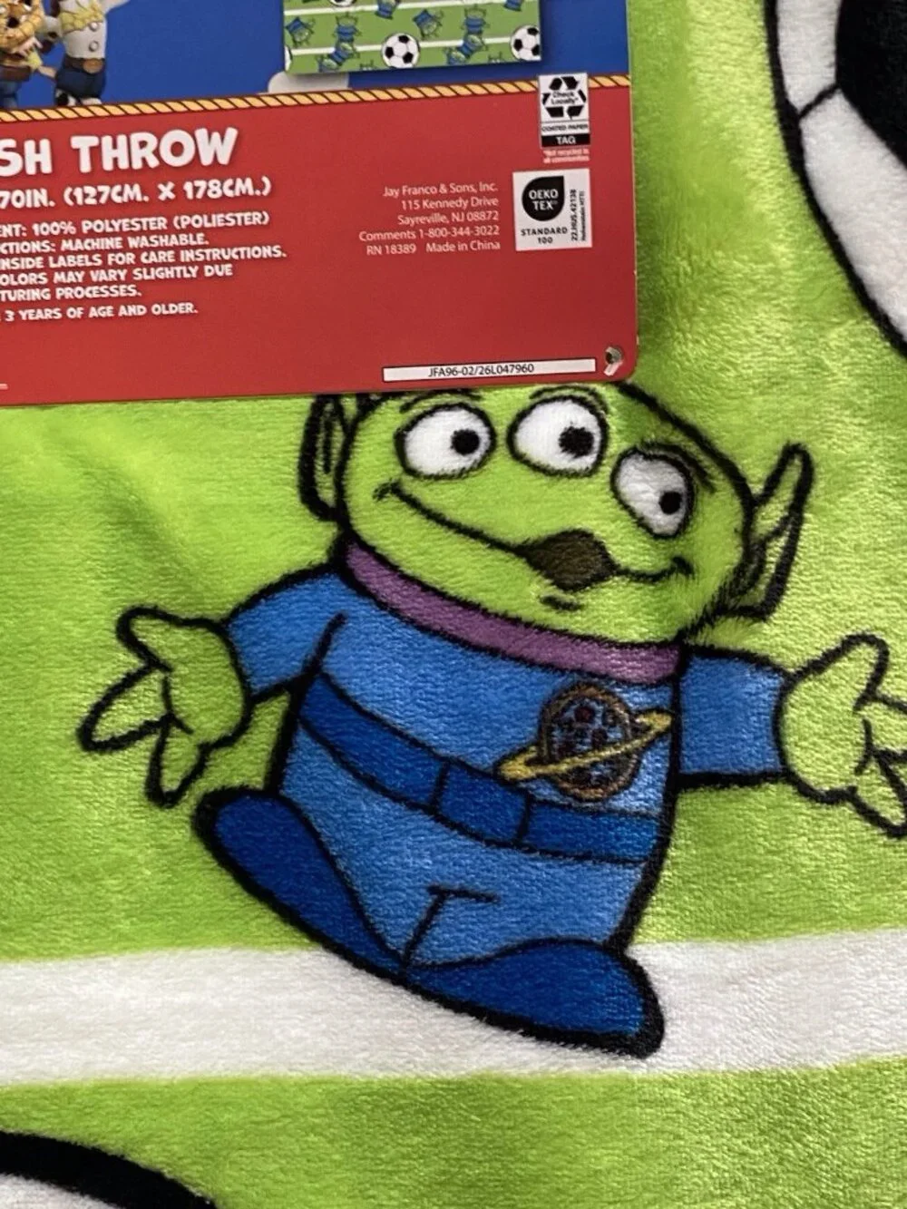 Disney Pixar Toy Story Throw Blanket The Claw Aliens & Soccer‎ Balls 50”X70” NEW